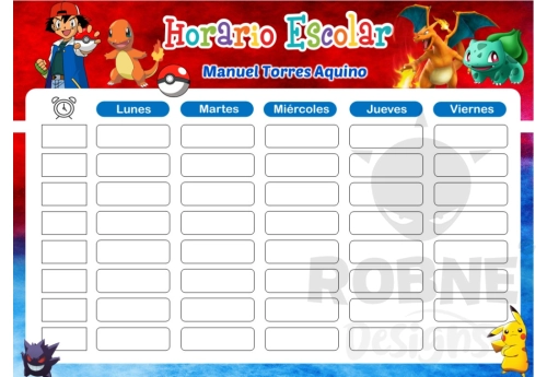 Pokemon Horario Escolar
